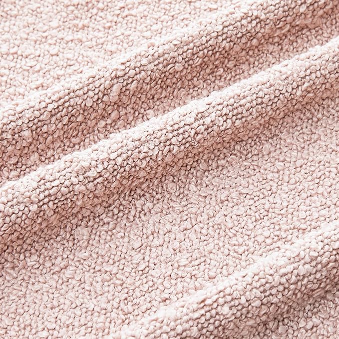 Mixhug Decorative Boucle Throw Pillow Covers, Pink, 18 x 18 Inches, Pack of 2 - Textured Boho Pillow Covers for Couch and Bed