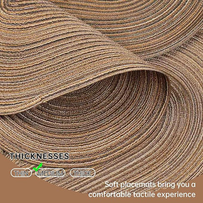 Noctiflorous Oval Braided Placemats Set of 4 Woven 12x18 Inch Non Slip Washable Heat Resistant Place Mats Round Tablemats for Dining Kitchen Party Daily Table Decor Dinner Mats (Brown, 4)