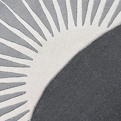 Modern Round Area Rug – Hand-Tufted with 100% NZ Wool, Thick & Soft Circular Carpet for Living Room, Bedroom & Dining Room Decor (Grey, 4' Round)