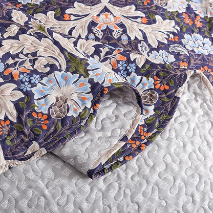 HoneiLife Quilt Set Queen Size - Microfiber Bedspreads for Queen Bed, Reversible Coverlet Lightweight Bedcover Quilt Bedding Sets-Navy