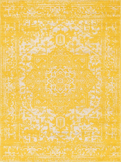 Rugs.com Arlington Collection Rug – 9' x 12' Yellow Medium-Pile Rug Perfect for Living Rooms, Large Dining Rooms, Open Floorplans
