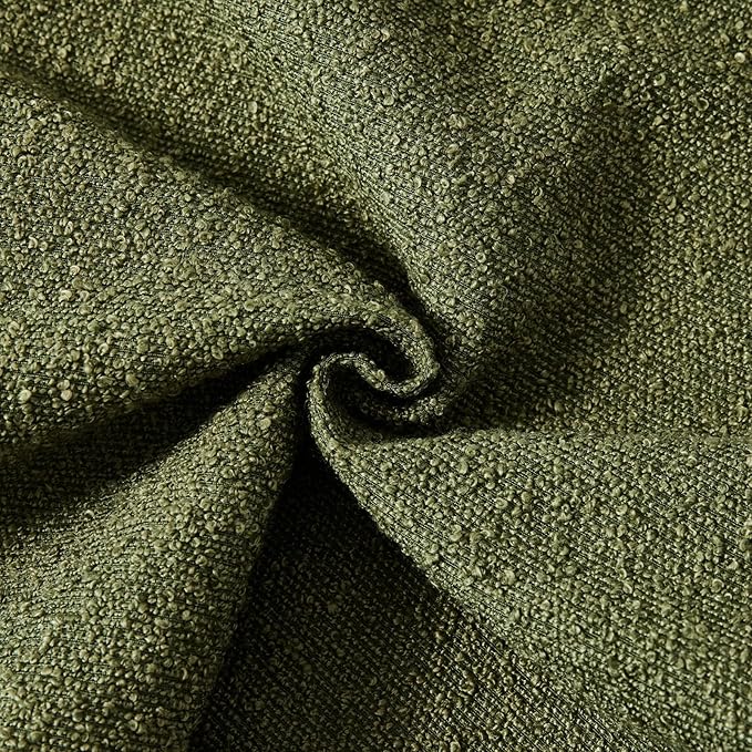 Boucle Decorative Throw Pillow Covers for Couch Set of 2, 20x20 inches, Olive