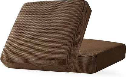 CHUN YI 2Piece Stretch Couch Cushion Covers, Sofa Seat Slipcovers for Pets, Suitable for Armchair Loveseat Sofa with Spandex Jacquard Washable Fabric (2Piece,Coffee)