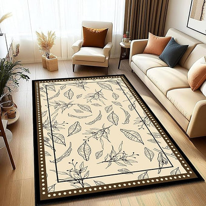 Modern Moroccan Boho Area Rug 5x6ft, Grayish White Low Pile Carpet, Non-Slip & Machine Washable Rug for Living Room, Bedroom, Dining Room, Nursery, Dorm