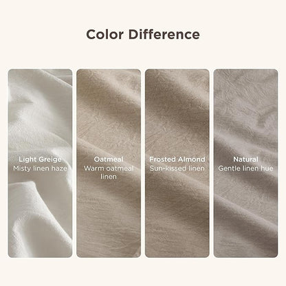 Bedsure 100% Washed Cotton Duvet Cover King Size - Frosted Almond Minimalist Cotton Duvet Cover Linen Like for All Seasons - GentleSoft™ Plain Simple Bedding (Frosted Almond, King, 104"x90")
