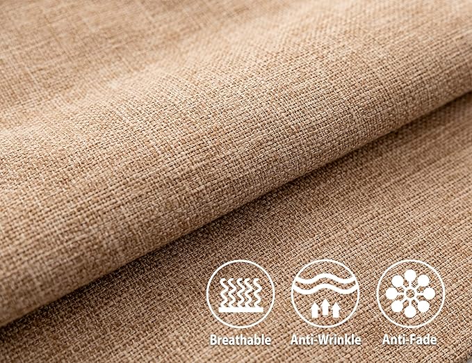 Stellhome Rectangle Farmhouse Burlap Throw Pillow Covers Solid Linen Pillowcase for Bed Couch Sofa Bench, Set of 2, 12 x 20 inch (30 x 50 cm), Natural Linen