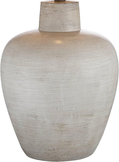 Regency Hill Glenn 27" Tall Urn Natural Cottage Southwestern Table Lamps Set of 2 WiFi Smart Socket Gray Terra Cotta Living Room Bedroom Bedside Nightstand House Office Home Reading Beige Shade