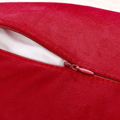 NiNi ALL Decorative Throw Pillow Covers Velvet 22x22 Inch Pack of 2 Red Cushion Covers Soft for Couch Sofa Bedroom Living Room Outdoor