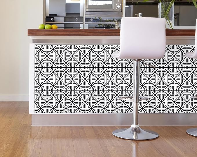 FLFK Wallpaper Border - Black and White Peel and Stick Wall Borders Decal Trim Geometric Pattern 10" x 240"
