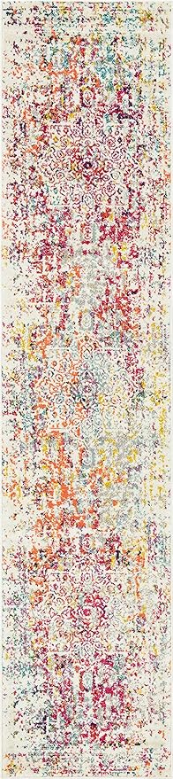 Rugs.com Arlington Collection Rug – 12 Ft Runner Multi Medium-Pile Rug Perfect for Hallways, Entryways