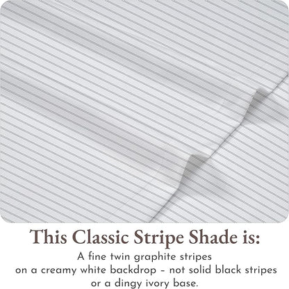 California Design Den Stripe Sheet Set Twin XL, 100% Cotton Twin XL Sheet Set, Deep Pocket Twin XL Size Sheets & Pillowcase Set, Soft Sateen Weave - Classic Stripe