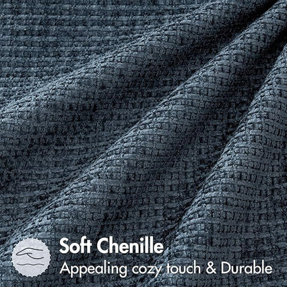 MIULEE Pack of 2 Couch Throw Pillow Covers 20x20 Inch Coastal Navy Blue Modern Boho Accent Decorative Pillow Covers Soft Chenille Farmhouse Cushion Covers for Home Decor Bed Sofa Living Room