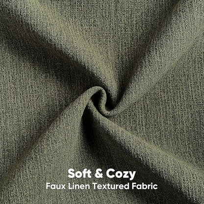 FUTEI Moss Green Chenille Decorative Throw Pillow Covers 12x20 Inch Set of 2,Soft Cozy Faux Linen Textured Lumbar Pillow Cases,Farmhouse Home Decor for Couch Living Room