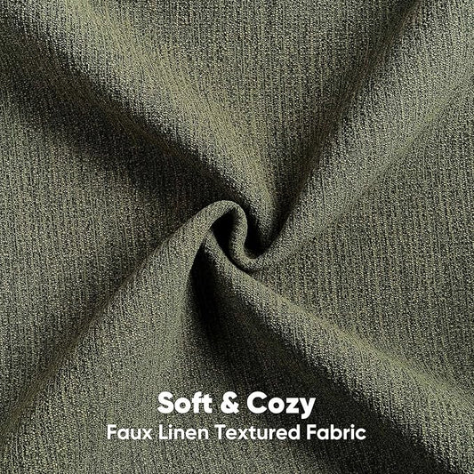 FUTEI Moss Green Chenille Decorative Throw Pillow Covers 18x18 Inch Set of 2,Soft Cozy Faux Linen Textured Cushion Case,Farmhouse Home Decor for Couch Living Room