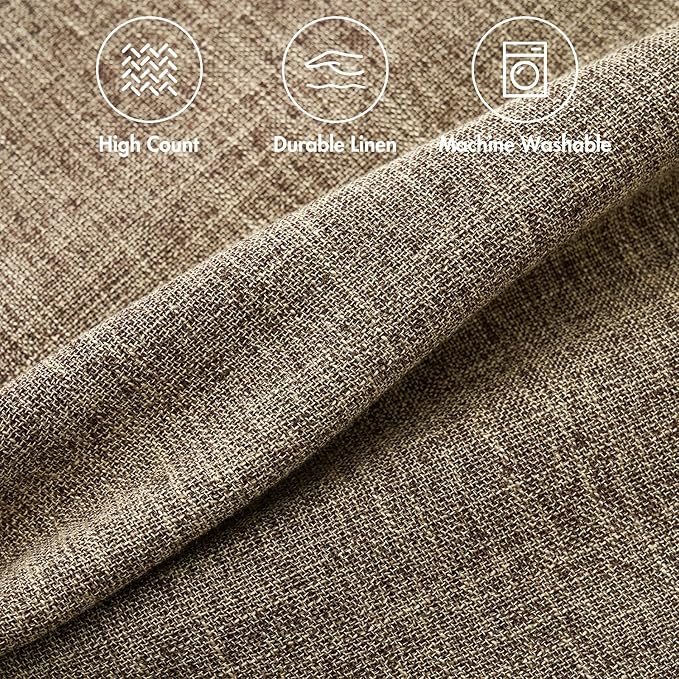 MIULEE Pack of 2 Decorative Linen Burlap Pillow Covers Farmhouse Boho Accent Pillowcases for Sofa Car Couch Bedroom Living Room Decor 18x18 Inch Brown