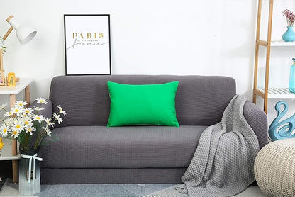 TangDepot Handmade Decorative Solid 100% Cotton Canvas Throw Pillow Covers/Pillow Shams, (12"x18", Bright Green)