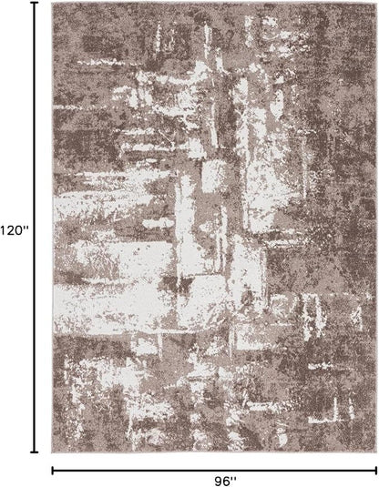 LUXE WEAVERS Hampstead Abstract Area Rug - Medium Pile, Modern Area Rug, Beige / 8 x 10