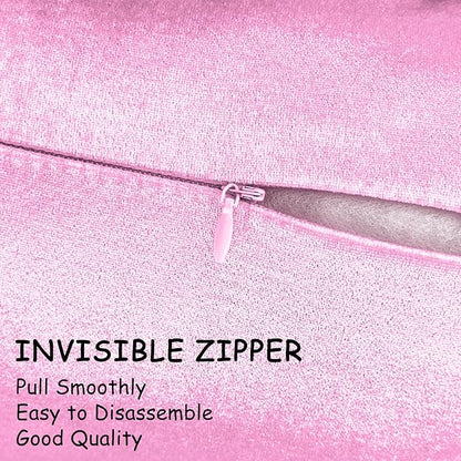 2 Pack 12x20 Pillow Cover Velvet Pillow Covers, Square Throw Pillow Covers for Living Room Decorations Throw Pillow Case, Throw Pillow Cover Cushion Cover for Sofa Bedroom Car, Pink Velvet