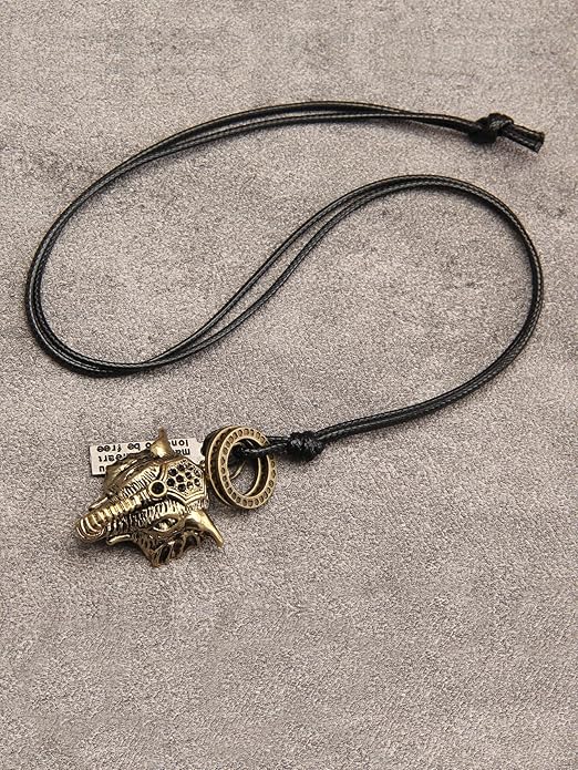 Leather Necklace for Women Boho Choker Necklace Long Cord Leather Pendant Bohemian Neckalce Vintage Alloy Pendant Leather Rope Necklace Wooden Necklaces for Women