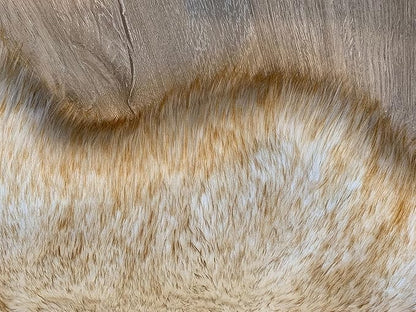 LAMBZY Faux Sheepskin Super Soft Hypoallergenic Silky Shag Rug for Living Room, Kids Room, Sofa (Octo 8 Pelts 6'x8', White/Brown Tips)