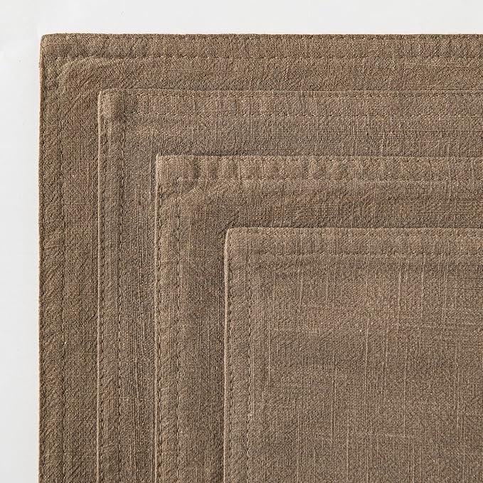 MIULEE Khaki Linen Pillow Covers Pack of 4 Decorative Natural Solid Throw Pillow Covers Soft Accent Boho Farmhouse Couch Pillowcases Modern Spring Home Decors for Living Room Bed Sofa 24x24 Inch