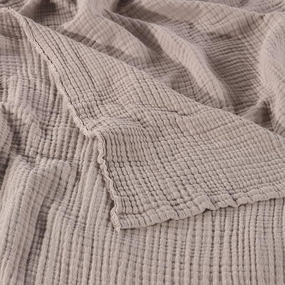 Muslin Blanket - Pure 100% Turkish Cotton Airy Soft Light Versatile Gauze Throw Blanket for Bed, Couch, Sofa (Taupe, Throw Size (50" x 66" inch))