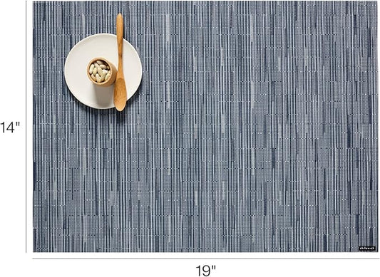 Chilewich Bamboo Placemats Set of 4 - Woven Rectangle Placemats - Reusable, Stain-Resistant, Indoor/Outdoor Tabletop Protection - 18.5" x 13.5" - Rain