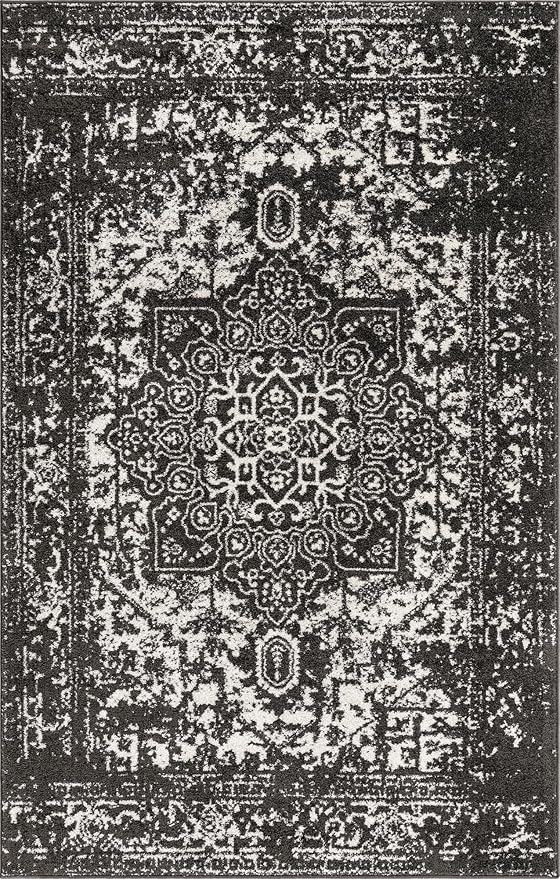 Rugs.com Arlington Collection Rug – 5' x 8' Dark Grey Medium-Pile Rug Perfect for Living Rooms, Large Dining Rooms, Open Floorplans