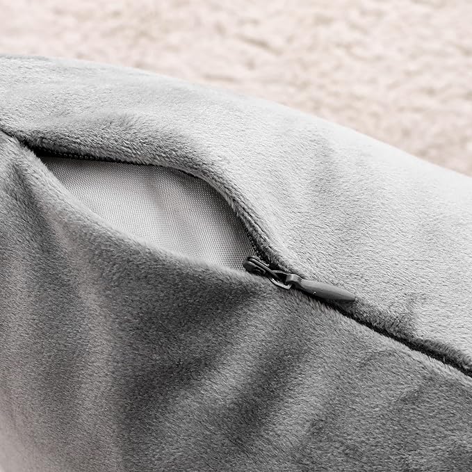 NiNi ALL Decorative Throw Pillow Covers Pack of 2, Velvet Throw Pillow Cases for Couch Pillows Cover Bedroom Living Room Outdoor, Pillow Covers 12x20 Inch Grey