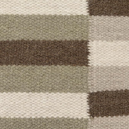 LR Home Handmade Modern Geometric Square Indoor Medium Pouf Ottoman, Ivory/Brown | Wool & Cotton Cube Foot Rest for Home Decor | 18 x 18 x 18 Stuffed Ottoman for Living Room, Bedroom & Dorm