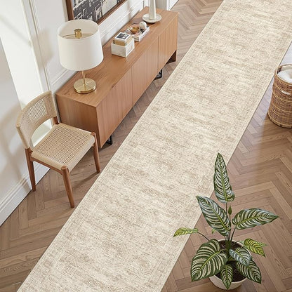 Runner Rug 2'x10' Washable Non-Slip Runner Rugs for Kitchen Bathroom Laundry Room Beige Vintage Floor Carpet Runners for Hallway Entryway