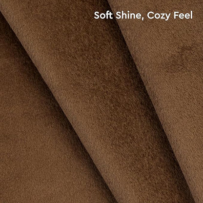 Encasa XO Velvet Throw Pillow Covers 12x12 in (30x30 cm) - Brown - No Inserts, Pack of 2 Cases | Solid Plain Dyed Soft & Smooth, Square Decorative Cushion Covers for Living & Bedroom