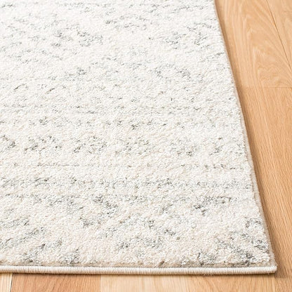 SAFAVIEH Area Rug 8x10 - Tulum Collection - Large - Ivory & Grey, Moroccan Boho Tribal Design, Non-Shedding & Easy to Clean, Ideal for Living Room, Bedroom, Dining Space (TUL272A)