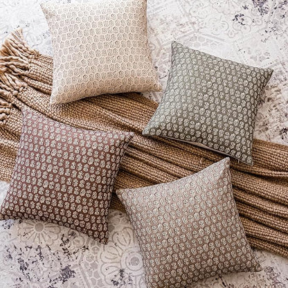 Foindtower Set of 2 Decorative Vintage Long Lumbar Throw Pillow Covers Neutral Modern Farmhouse Cushion Covers Floral Home Decor for Sofa Couch Chair Bedroom Living Room,14×36 Inch,Wine Red
