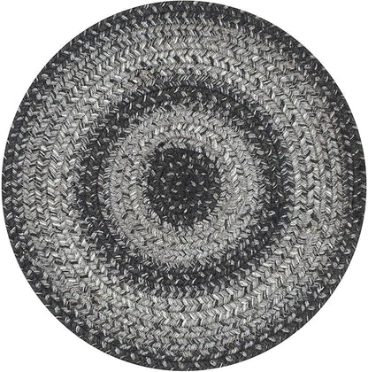 Homespice Flint Hill Jute Woven Round Placemats Set of 6, 15", Warm Primitive Decor, Grey Table Mats - Vibrant Colors, Durable, Easy to Clean and Protects Furniture