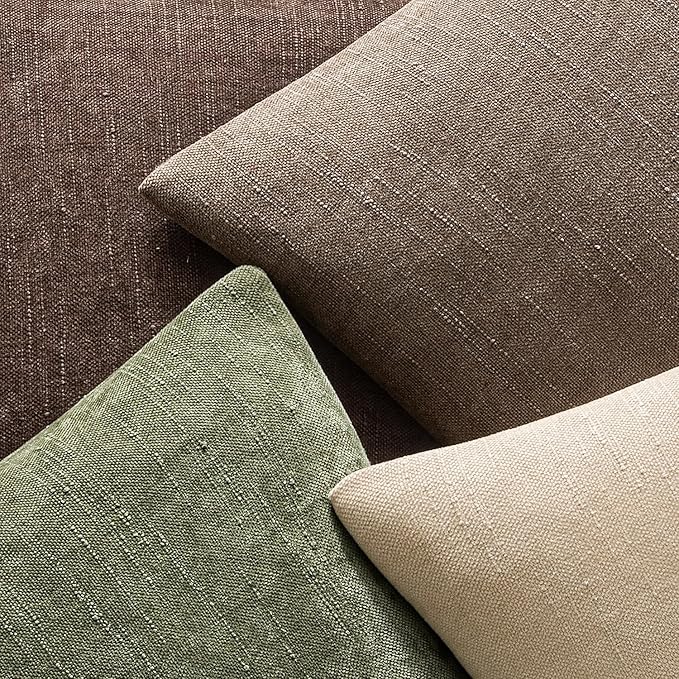 MIULEE Pack of 2 Decorative Throw Pillow Covers Soft Chenille Throw Pillows Solid Textured Cushion Covers for Spring Couch Sofa Bedroom Living Room 18x18 Inch, Sage Geen