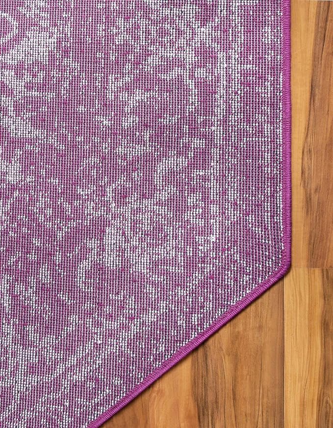 Rugs.com Arlington Collection Rug – 8 Ft Octagon Purple Medium-Pile Rug Perfect for Living Rooms, Kitchens, Entryways