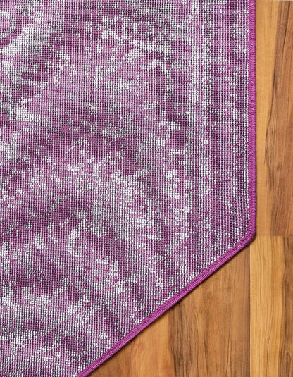 Rugs.com Arlington Collection Rug – 8 Ft Octagon Purple Medium-Pile Rug Perfect for Living Rooms, Kitchens, Entryways