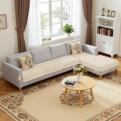 Hokway Chaise Cover Set Individual Couch Cushion Slipcovers Reversible Cushion Protector for L-Shape Sofa