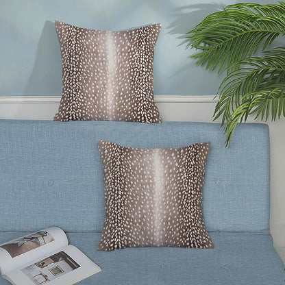 Antelope Pillow Covers 18x18 Inch Set of 2 Animal Print Pillow Cases Brown Throw Pillows Boho Modern Decorative Pillows Outdoor Farmhouse Soft Cotton Cushion Covers Decor for Home Sofa Decor
