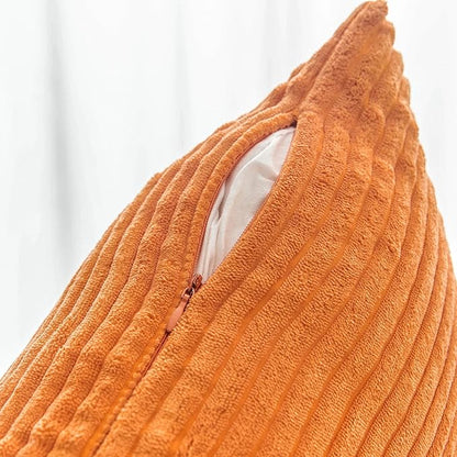 Home Brilliant Orange Pillow Covers 12x20 Lumbar Throw Pillow Covers Rectangular Striped Corduroy Plush Thanksgiving Decorative Winter Pillow Cover for Couch, Set of 2, 12 x 20 inch, Orange