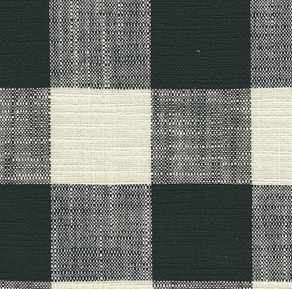 HomePop Upholstered Button Tufted Decorative Bench with Metal Base, Black and White Plaid