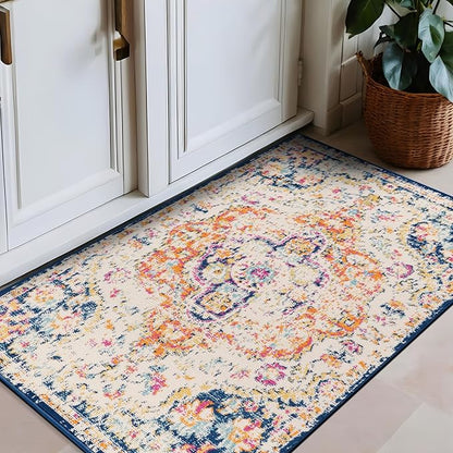 Rugshop Vintage Distressed Bohemian Area Rug for Living Room,Bedroom,Hallway Kitchen Entryway – Vibrant Multi-Color Tribal Design, 2'7" x 4'