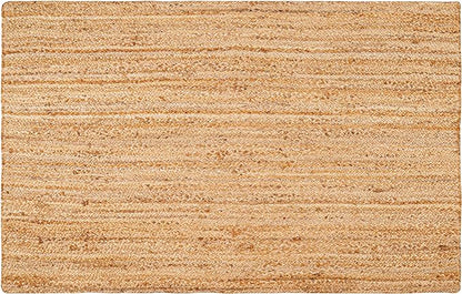 Hausattire Hand Woven Jute Braided Rug, 3'x5' – Natural, Reversible Boho Entry Area Rugs for Kitchen, Living Room I Farmhouse Indoor Outdoor Decorative Floor Rug, 36x60 Inches