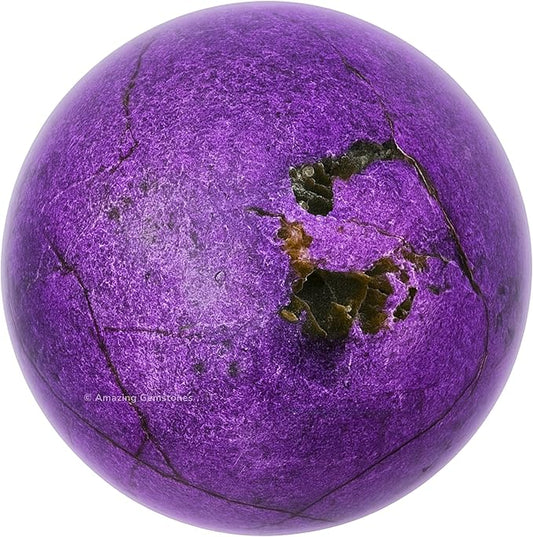 Amazing Gemstone Stichtite Crystal Ball with Stand - 1.5 Inches Crystal Sphere Meditation Balls for Witchcraft and Decorative Balls