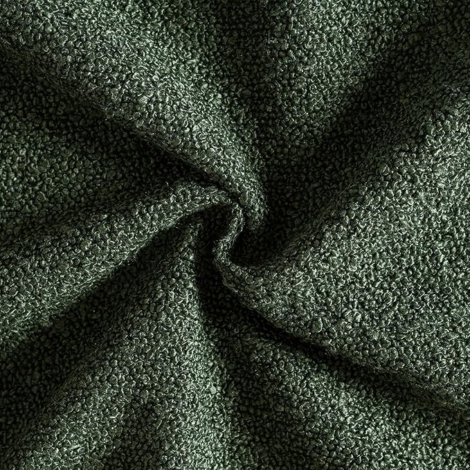 MIULEE 12x20 Inch Christmas Decorative Lumbar Throw Pillows for Bed Set of 2 Textured Boucle Neutral Winter Throw Pillow Covers Dark Green Accent Solid Pillowcases Sofa Livingroom Home Decor