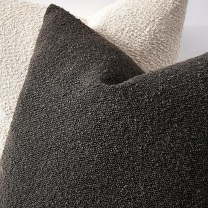 Boucle Decorative Throw Pillow Covers for Couch Set of 2, 20x20 inches, Dark Coffee