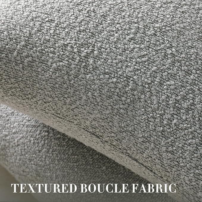 Throw Pillow Covers 20 x 20 Inch Set of 2, Accent Soft Boucle Textured Pillow Cover, Decorative Solid Color Cozy Cushion Pillow Case for Couch Bedroom Sofa Living Room Home Decor, Light Gray