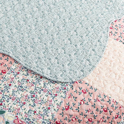HoneiLife Quilt Set Queen Size - Quilted Bedding Sets 3-Pieces,Microfiber Quilt Sets Lightweight Bedspreads Retro Bed Cover Coverlets for Queen Bed