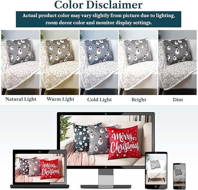 PAVILIA Holiday Throw Pillow Covers 18x18 Set of 2, Decorative Pillow Cases Bed Sofa Couch, Christmas Winter Accent Decor Cushion Bedroom Living Room, Velvet Square Euro Sham Covers, Snowman Gray